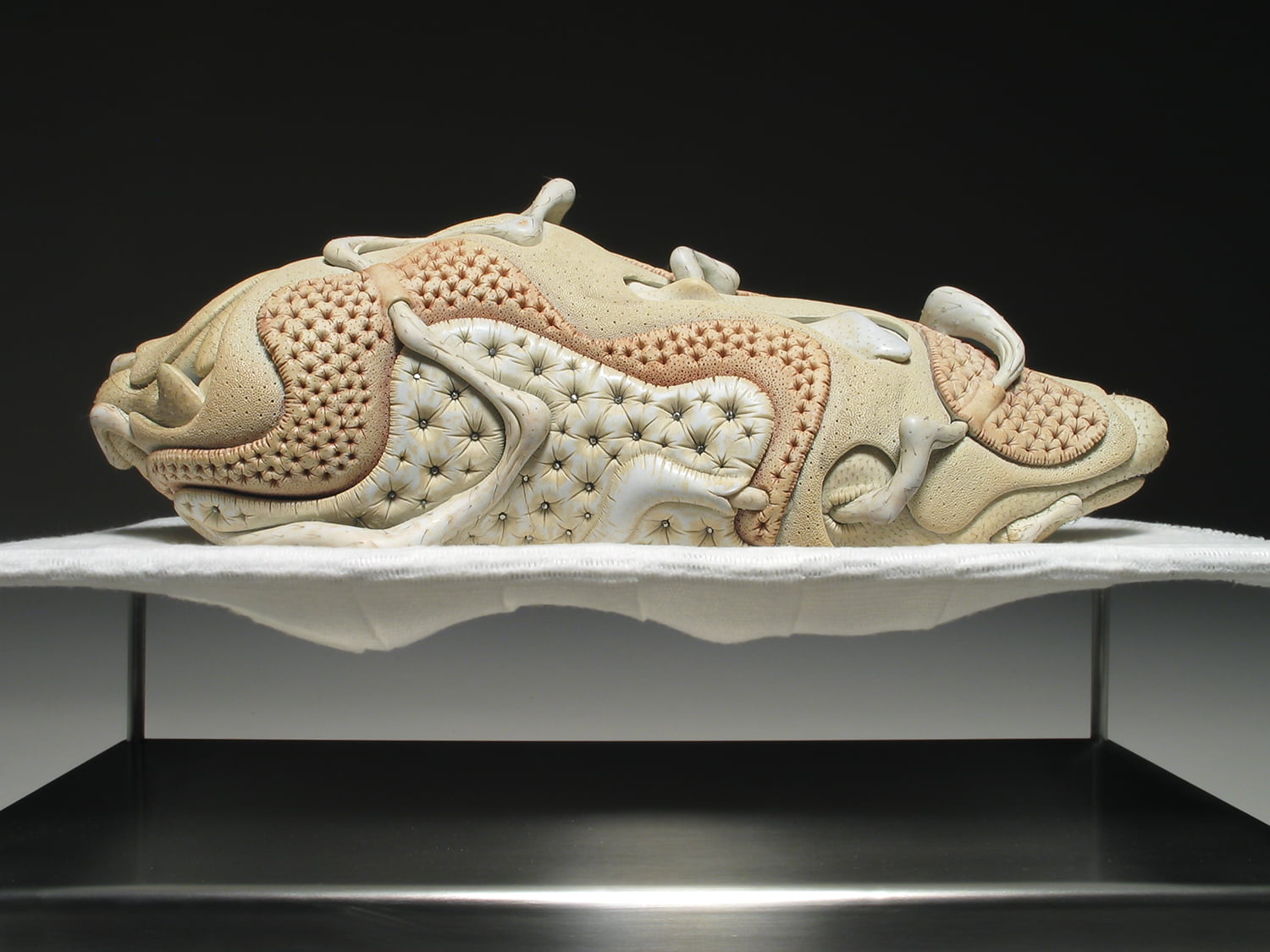 Jason Briggs "Creme". Porcelain, hair, and mixed media. Sculptural ceramic art object.