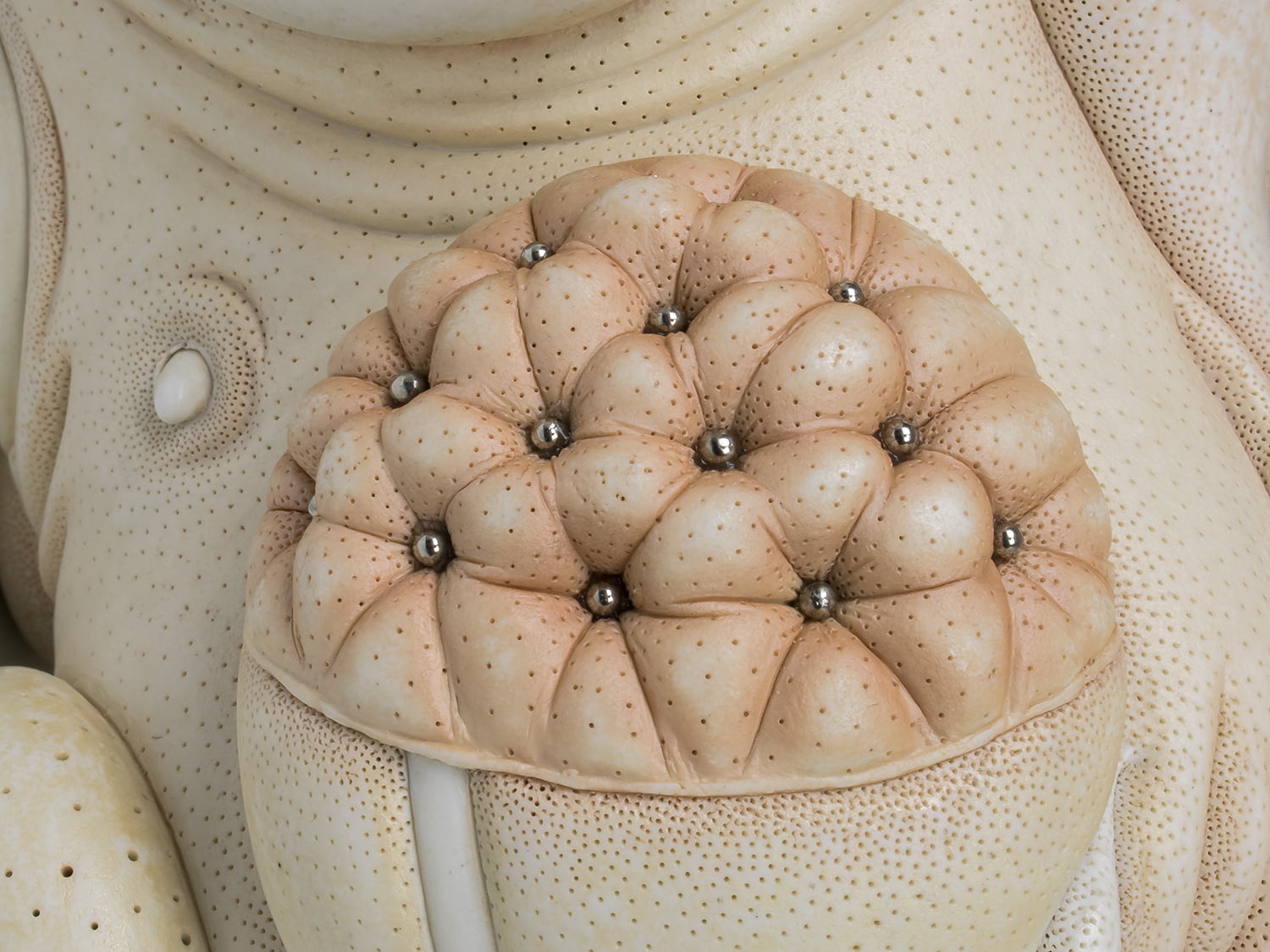 Jason Briggs "Suave" (detail 5). porcelain, hair, and mixed media sculpture ceramics.